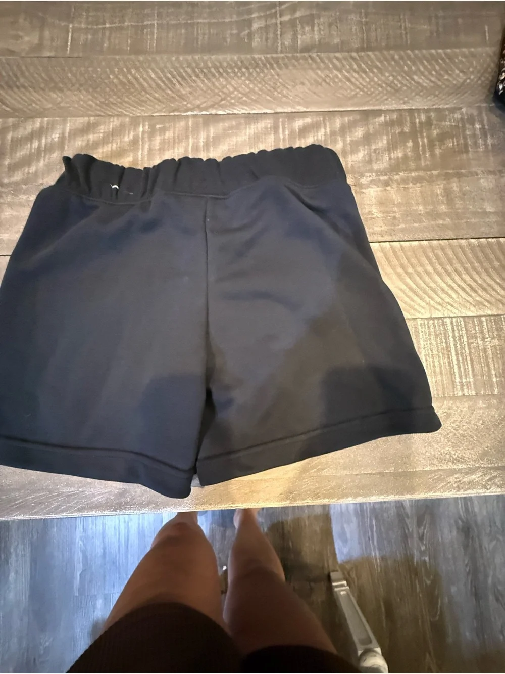 Nike girl’s Black Athletic Shorts with White Logo